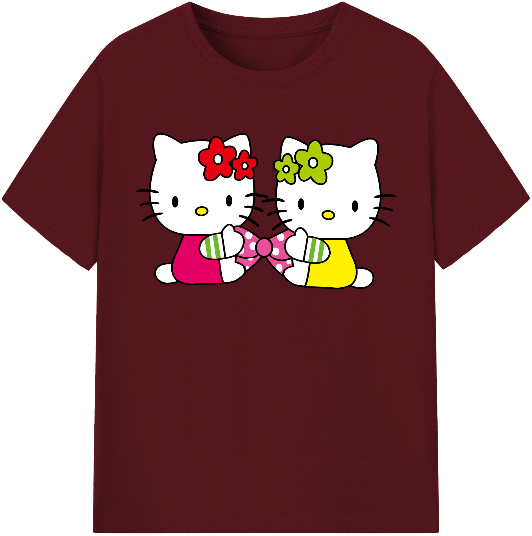 （画像用） Hello Kitty ハローキティ 綿100％半袖Tシャツ（フロントプリント）